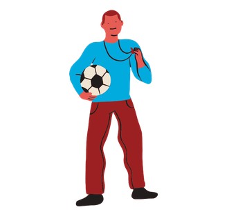 サッカーコーチのイラスト